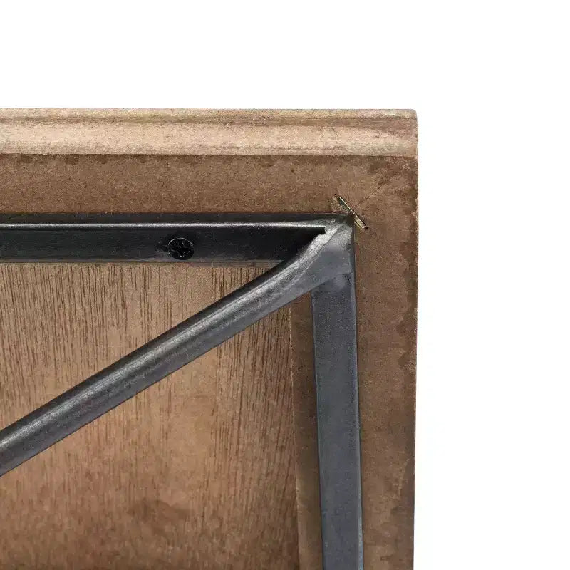 Étagère murale flottante avec support en fer en forme de diamant, marron, bois de pin moderne
