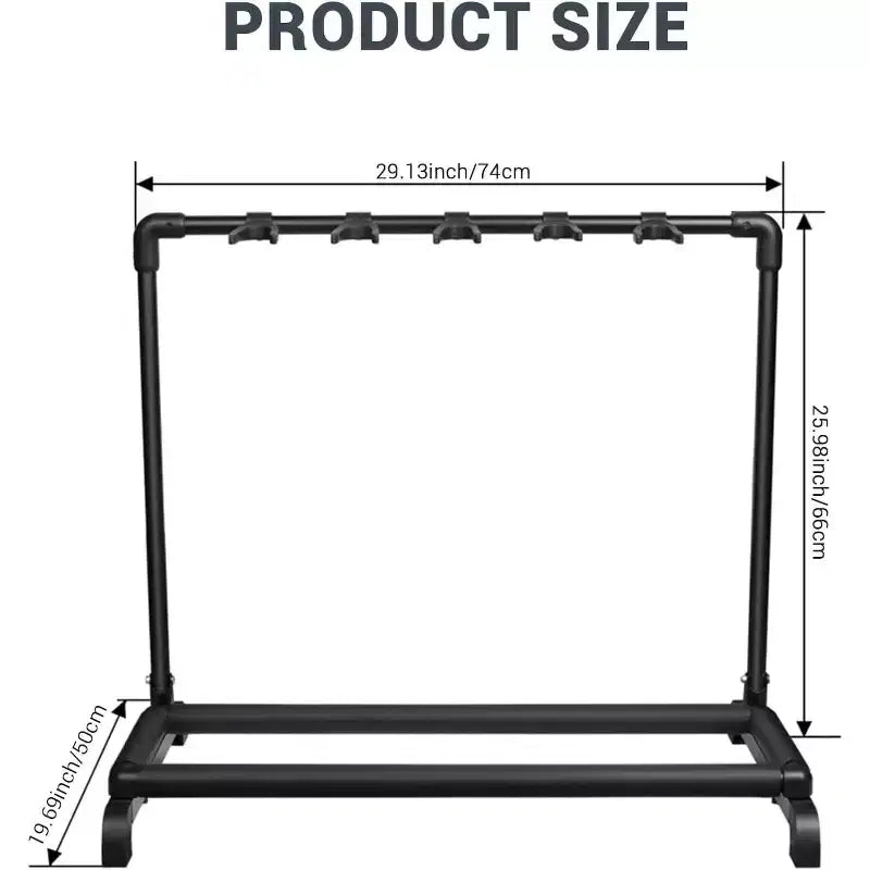 Support de Guitares Multiples Pliable, Support de Guitare Portable, Présentoir de Guitares pour Guitare et Basse (5 ou 7 Places)