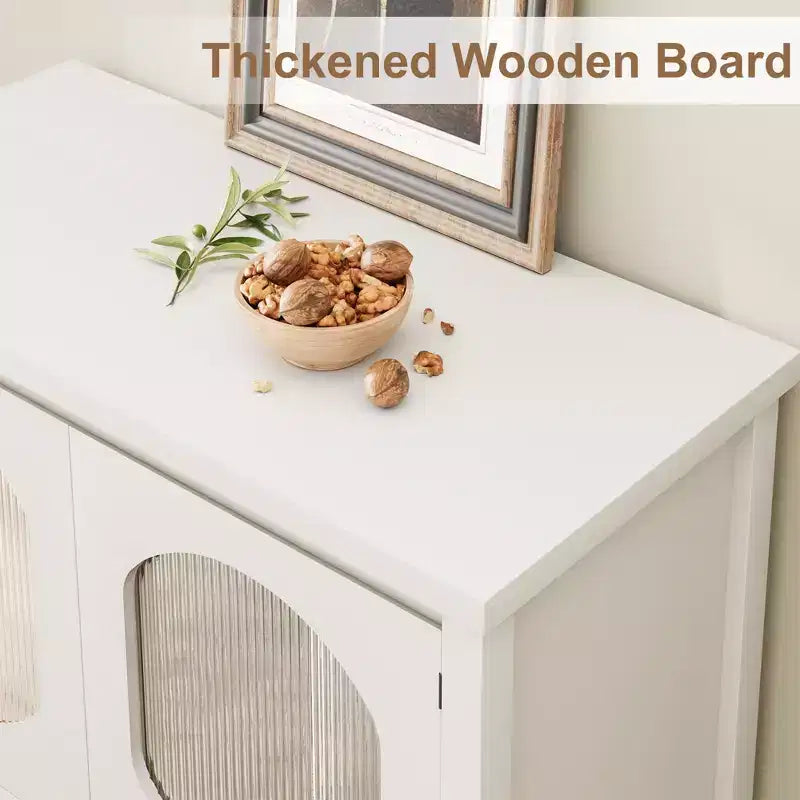 Meuble de bar à café de style rustique avec armoire à 2 portes, petit buffet de cuisine avec étagère ouverte, console d'entrée avec rangement pour la salle à manger, la cuisine, le couloir