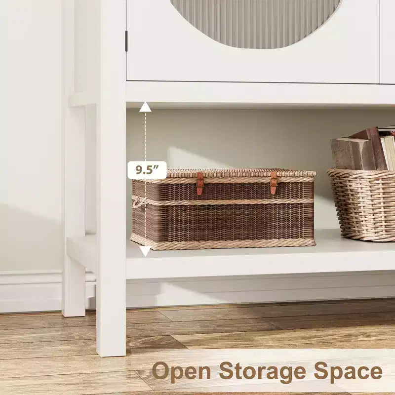 Meuble de bar à café de style rustique avec armoire à 2 portes, petit buffet de cuisine avec étagère ouverte, console d'entrée avec rangement pour la salle à manger, la cuisine, le couloir