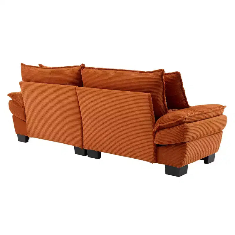 Loveseat canapé convertible en velours côtelé avec oreillers, tapissé pour chambre à coucher, salon, bureau, orange