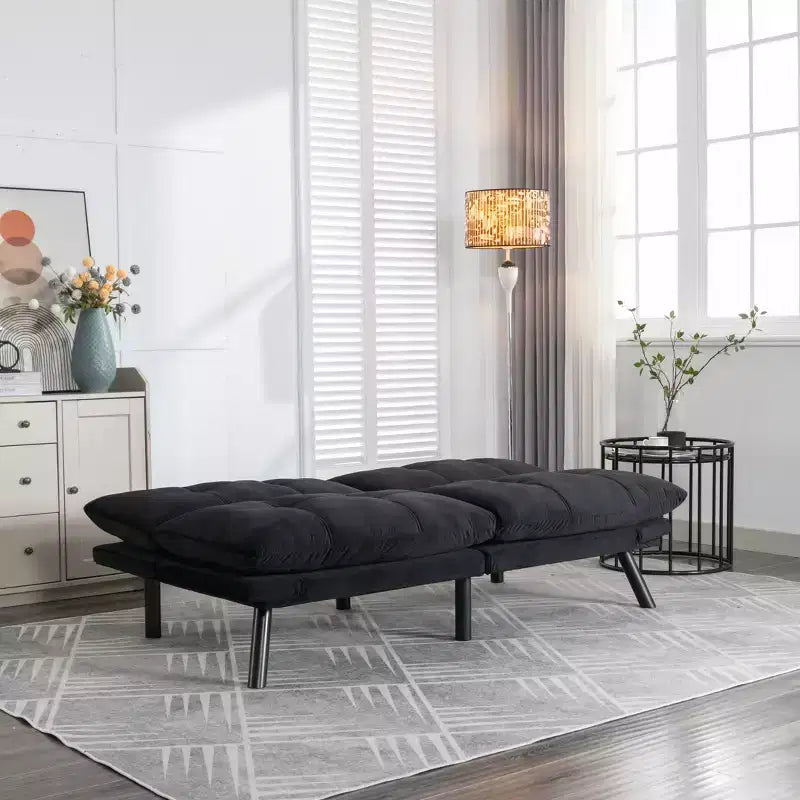 Canapé-lit moderne convertible et pliant pour salon, chambre, petit espace, noir