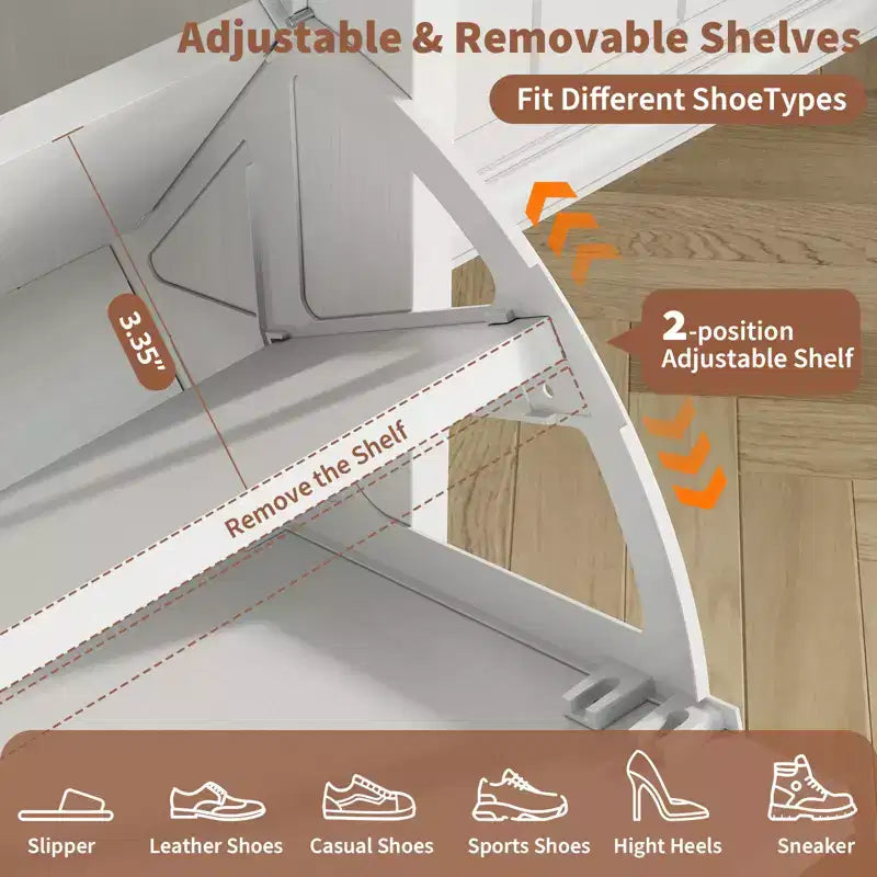 Meuble à chaussures avec 4 tiroirs basculants, meuble de rangement à chaussures large et dissimulé, simple et élégant, meuble à chaussures autoportant en bois