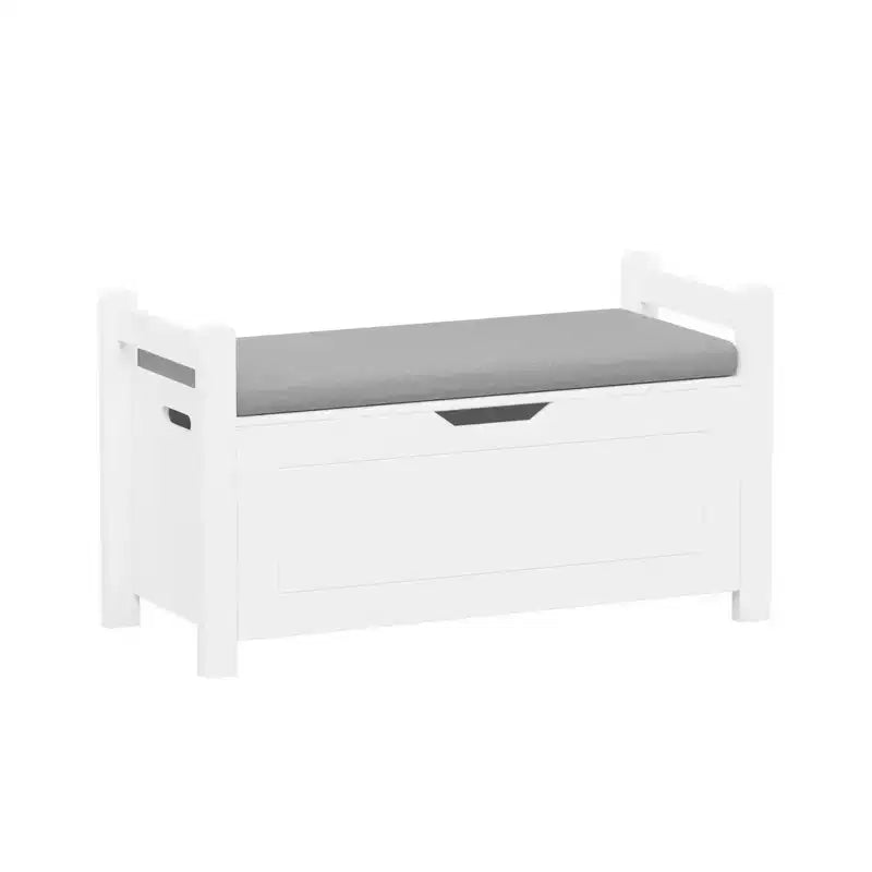 Coffre à jouets pour enfants avec coussin d'assise et couvercle rabattable, Grand coffre de rangement