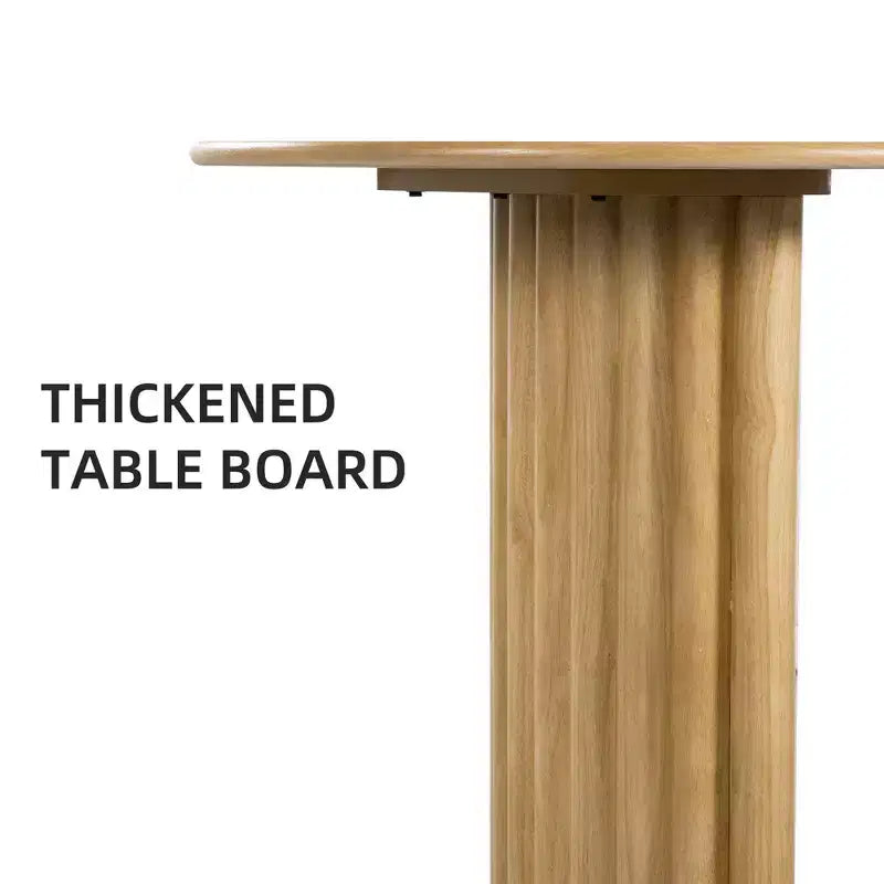 Table à manger ovale de 79" pour 6 à 8 personnes, plateau à bords incurvés et piètement à rayures, table de cuisine moderne de style ferme, naturelle