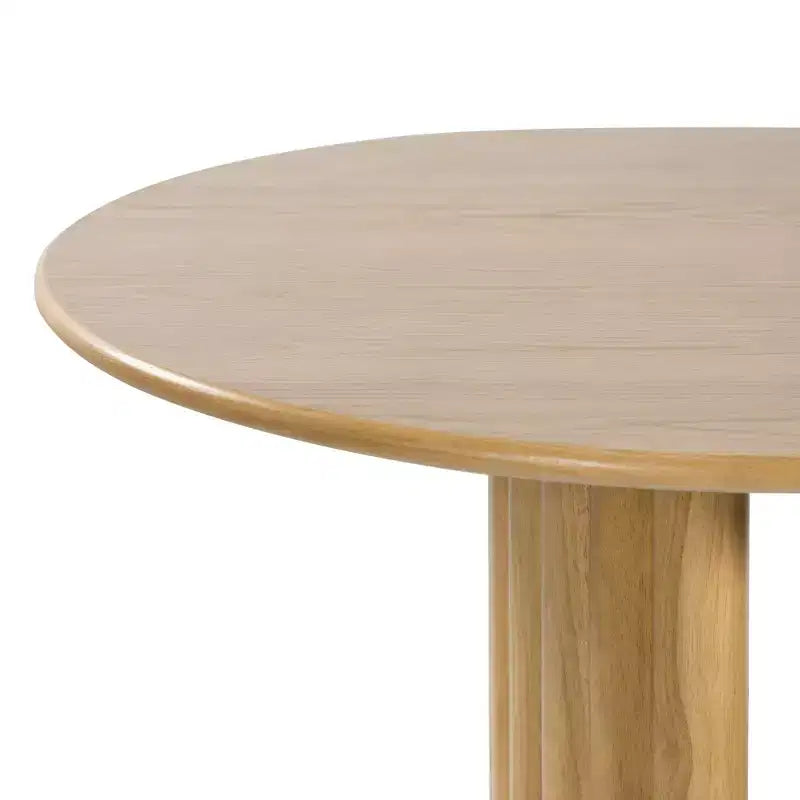 Table à manger ovale de 79" pour 6 à 8 personnes, plateau à bords incurvés et piètement à rayures, table de cuisine moderne de style ferme, naturelle