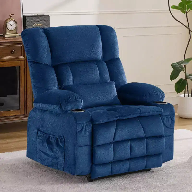 Fauteuil inclinable en tissu avec fonction massage et port USB