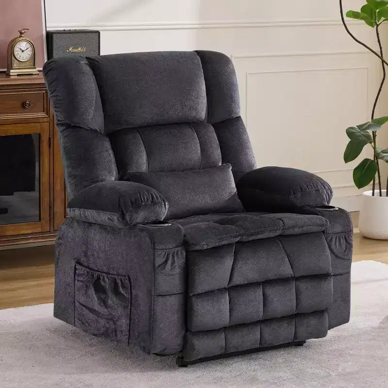 Fauteuil inclinable en tissu avec fonction massage et port USB