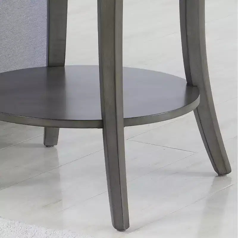 Table d'appoint ronde élégante avec pieds arqués, étagère de rangement et plateau épais, pour salon, chambre à coucher