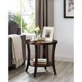 Table d'appoint ronde élégante avec pieds arqués, étagère de rangement et plateau épais, pour salon, chambre à coucher