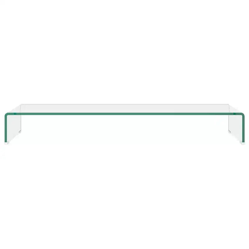 Meuble TV en verre trempé - Support d'écran moderne pour appareils multimédias, console TV épurée avec rangement, transparent