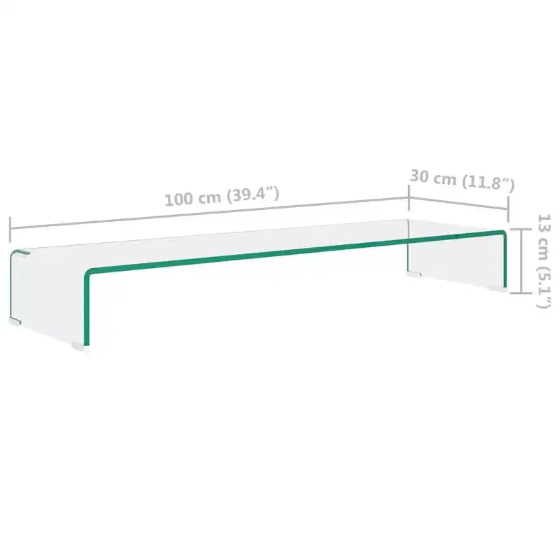 Meuble TV en verre trempé - Support d'écran moderne pour appareils multimédias, console TV épurée avec rangement, transparent