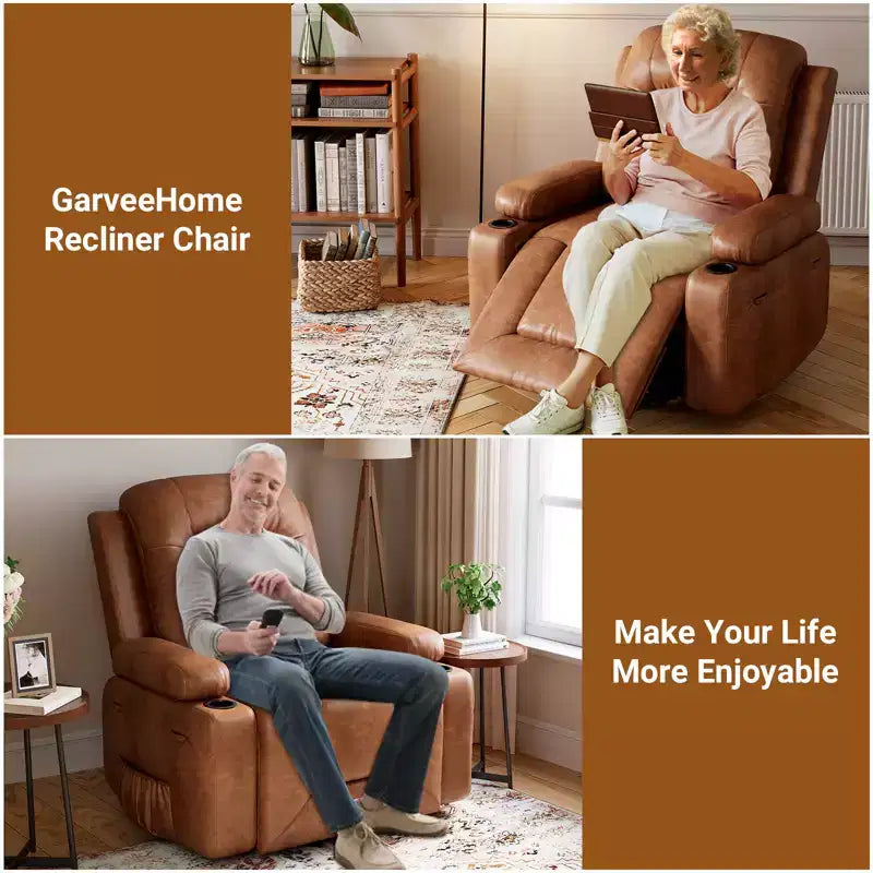 Fauteuil inclinable électrique en cuir PU, inclinable réglable, canapé simple ergonomique, pour salon