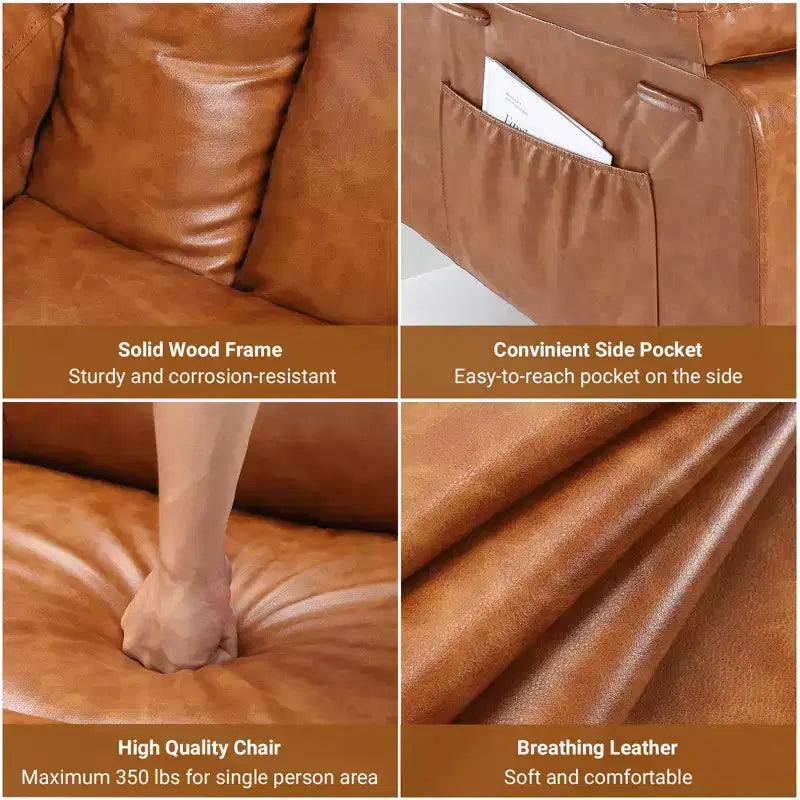 Fauteuil inclinable électrique en cuir PU, inclinable réglable, canapé simple ergonomique, pour salon