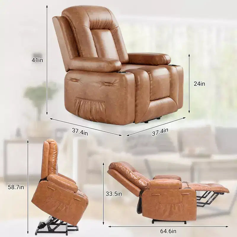 Fauteuil inclinable électrique en cuir PU, inclinable réglable, canapé simple ergonomique, pour salon