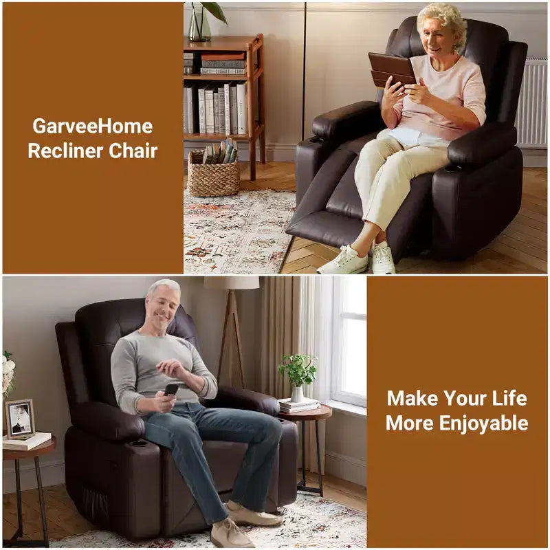 Fauteuil inclinable électrique en cuir PU, inclinable réglable, canapé simple ergonomique, pour salon