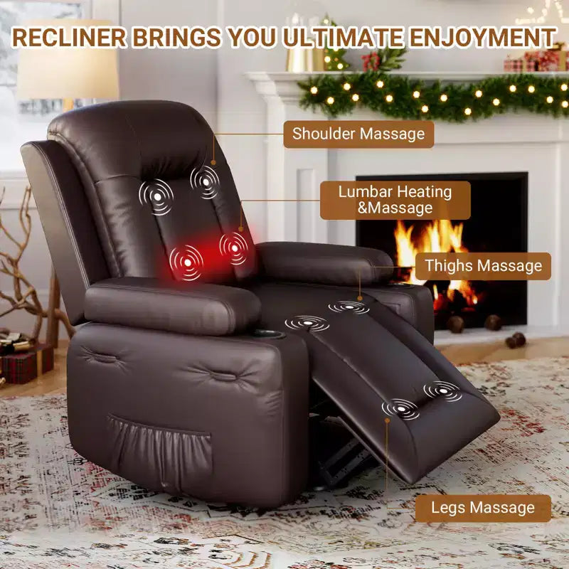 Fauteuil inclinable électrique en cuir PU, inclinable réglable, canapé simple ergonomique, pour salon