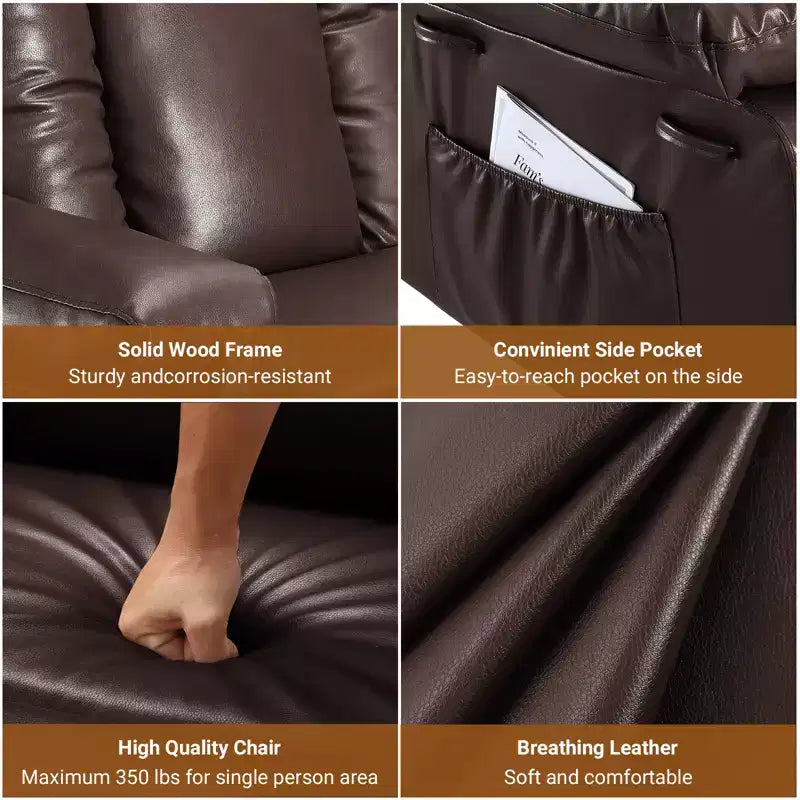 Fauteuil inclinable électrique en cuir PU, inclinable réglable, canapé simple ergonomique, pour salon
