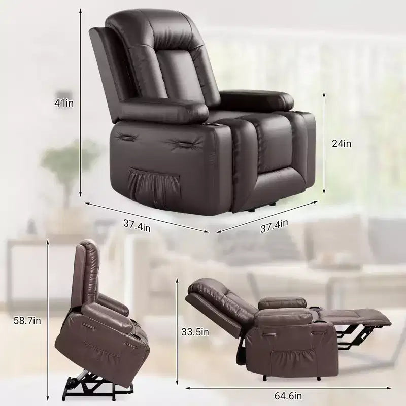 Fauteuil inclinable électrique en cuir PU, inclinable réglable, canapé simple ergonomique, pour salon