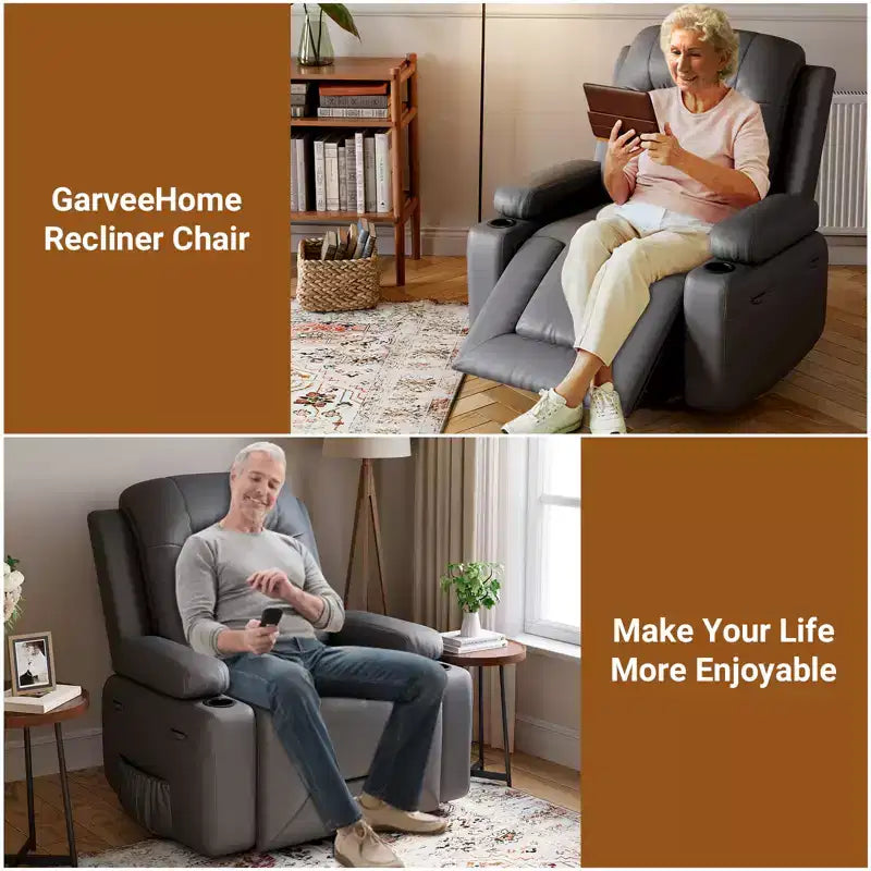 Fauteuil inclinable électrique en cuir PU, inclinable réglable, canapé simple ergonomique, pour salon