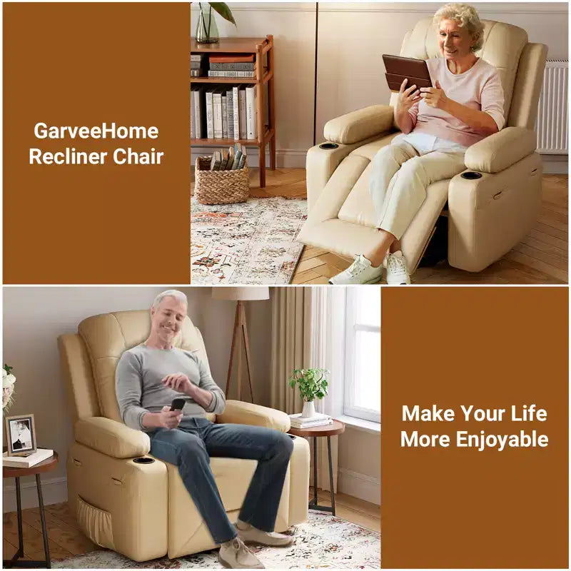 Fauteuil inclinable électrique en cuir PU, inclinable réglable, canapé simple ergonomique, pour salon