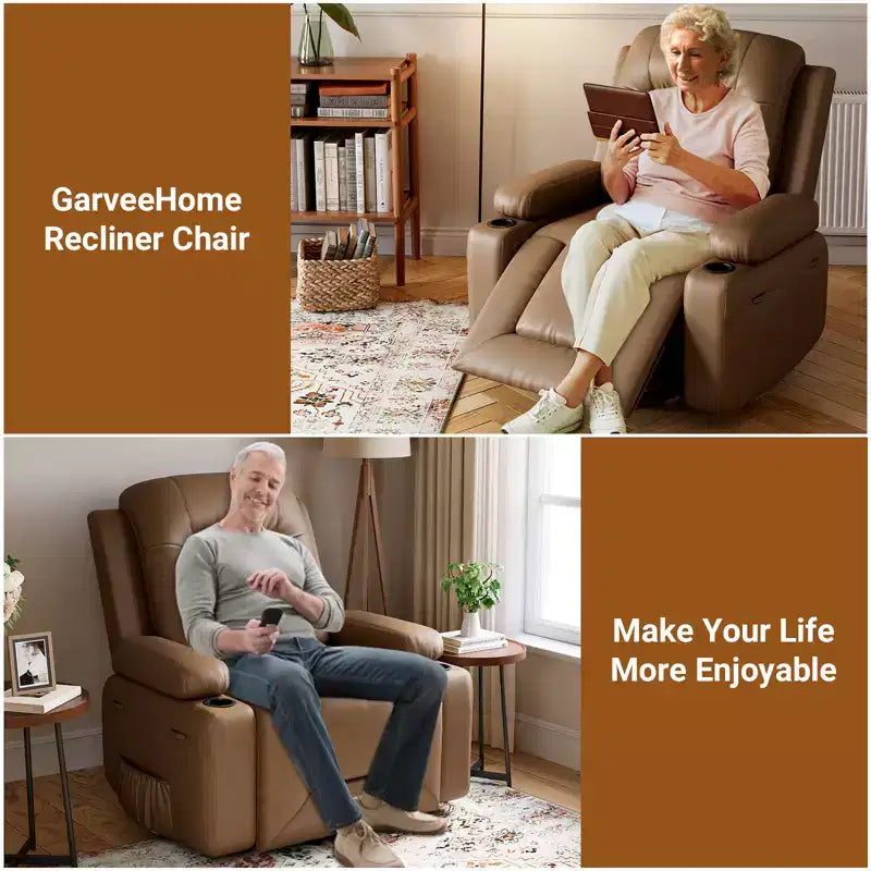 Fauteuil inclinable électrique en cuir PU, inclinable réglable, canapé simple ergonomique, pour salon