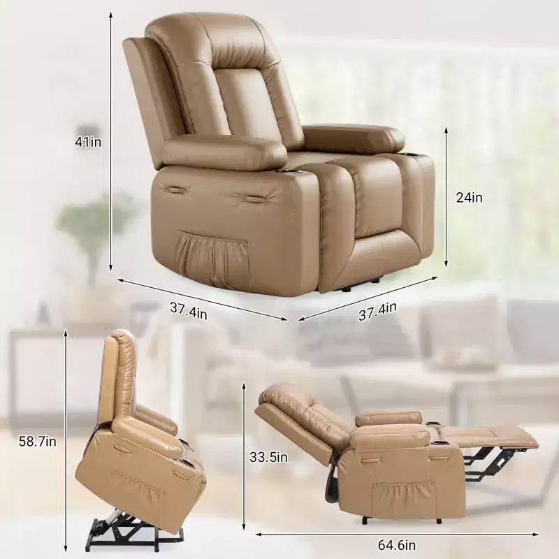 Fauteuil inclinable électrique en cuir PU, inclinable réglable, canapé simple ergonomique, pour salon