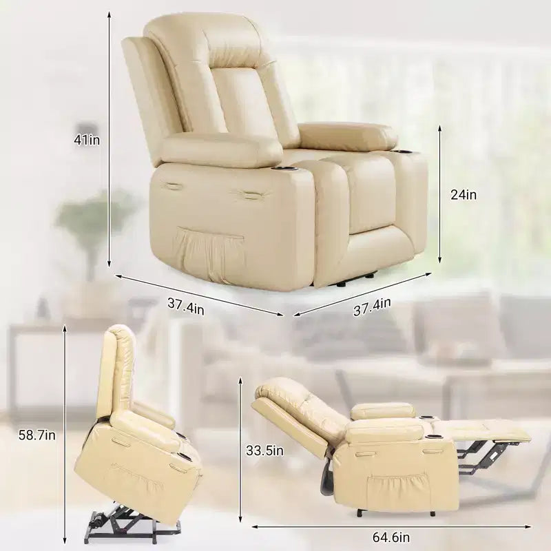 Fauteuil inclinable électrique en cuir PU, inclinable réglable, canapé simple ergonomique, pour salon