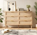 47 Commode en rotin à 6 tiroirs - Meuble de rangement moderne du milieu du siècle pour chambre et salon