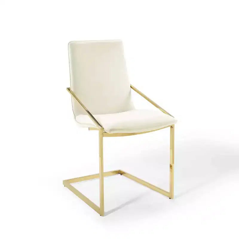 Fauteuil de salle à manger, doré/ivoire