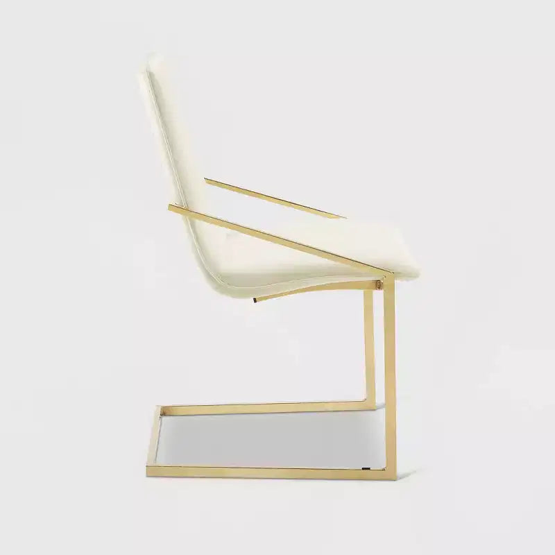 Fauteuil de salle à manger, doré/ivoire