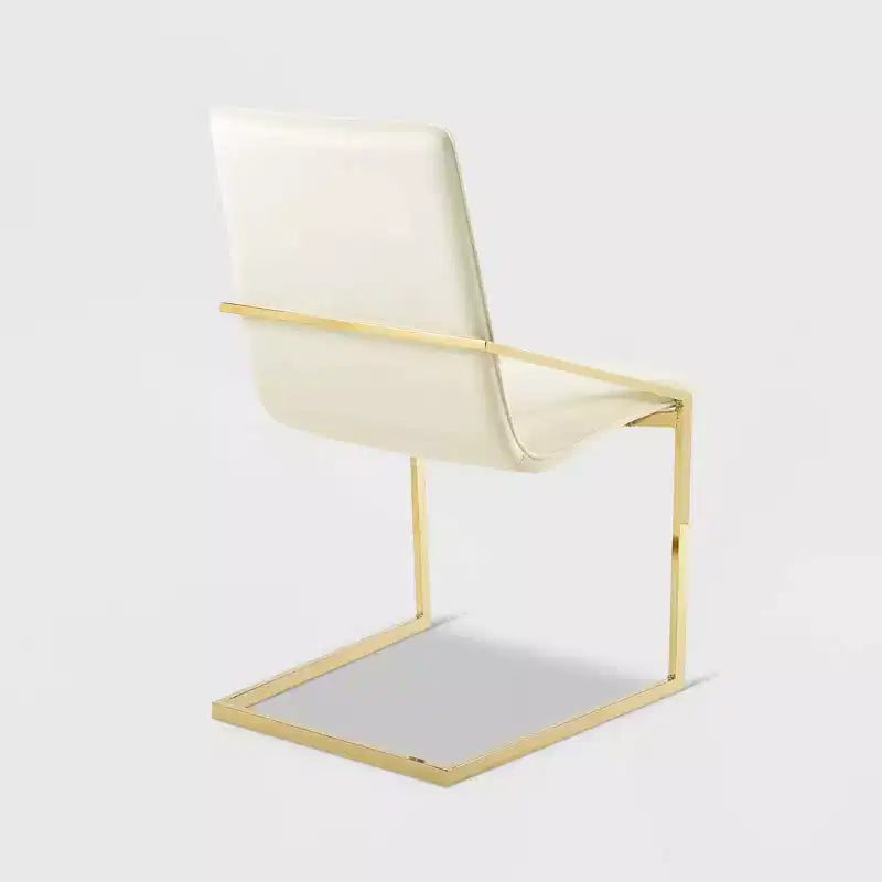 Fauteuil de salle à manger, doré/ivoire