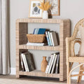 Bibliothèque en jonc de mer tressé 35", Naturel