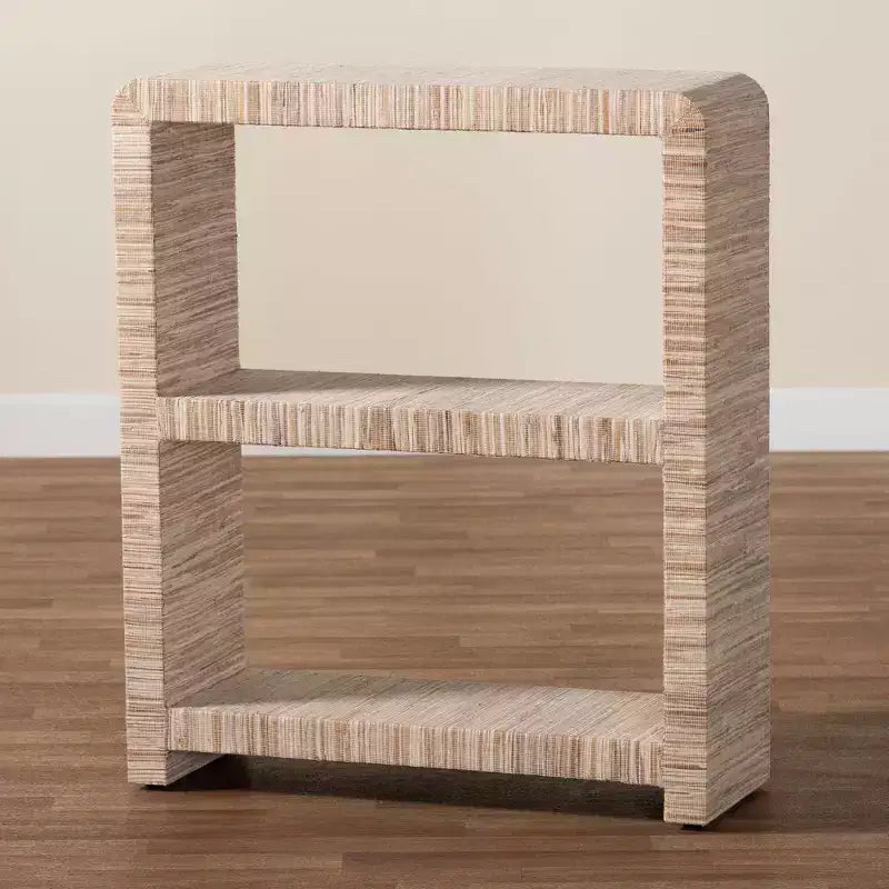 Bibliothèque en jonc de mer tressé 35", Naturel