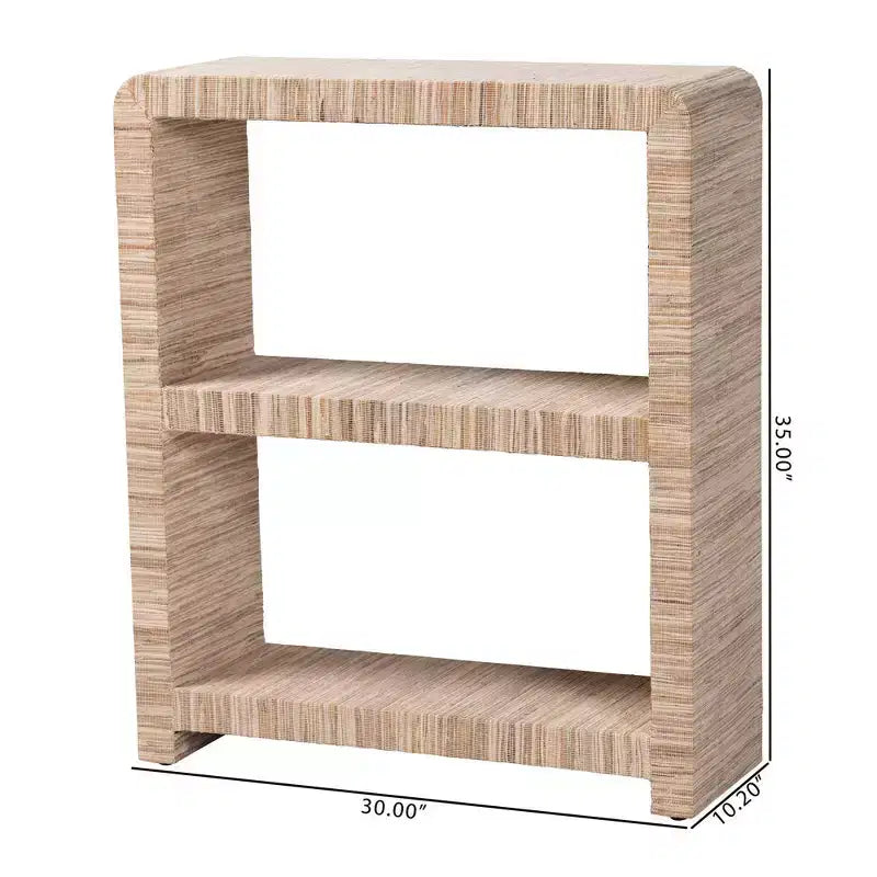 Bibliothèque en jonc de mer tressé 35", Naturel