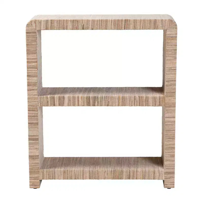Bibliothèque en jonc de mer tressé 35", Naturel
