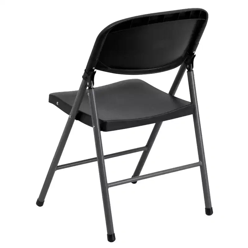 Lot de 2 chaises pliantes en plastique, 150 kg de capacité, avec cadre anthracite