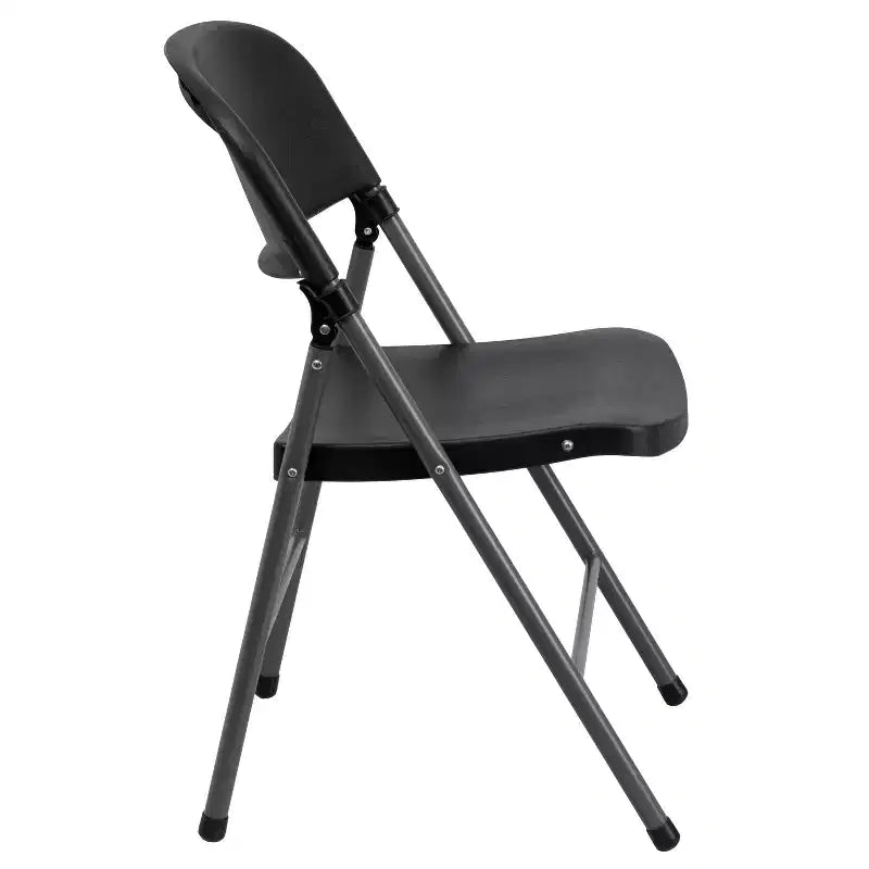 Lot de 2 chaises pliantes en plastique, 150 kg de capacité, avec cadre anthracite