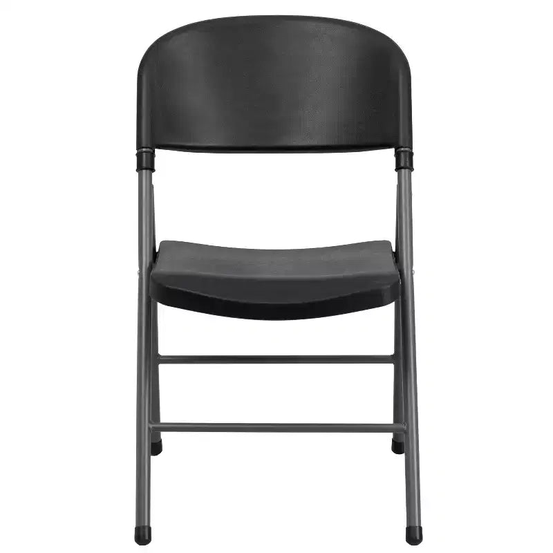 Lot de 2 chaises pliantes en plastique, 150 kg de capacité, avec cadre anthracite