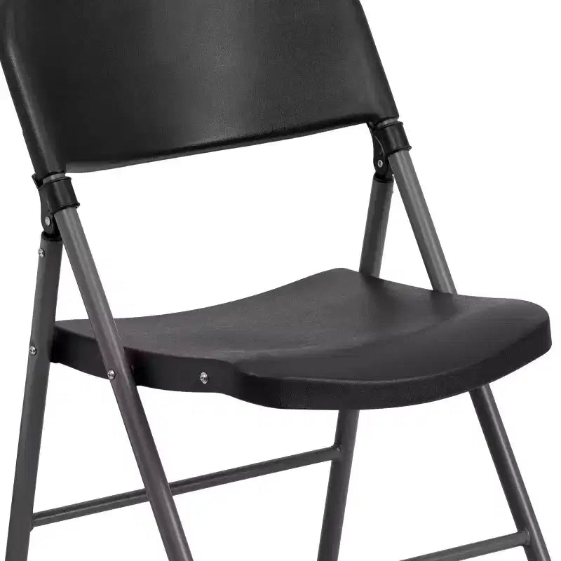 Lot de 2 chaises pliantes en plastique, 150 kg de capacité, avec cadre anthracite