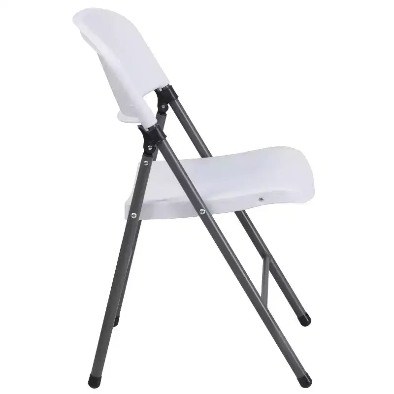 Lot de 2 chaises pliantes en plastique, 150 kg de capacité, avec cadre anthracite