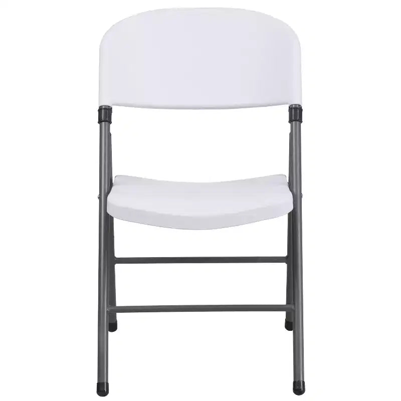 Lot de 2 chaises pliantes en plastique, 150 kg de capacité, avec cadre anthracite