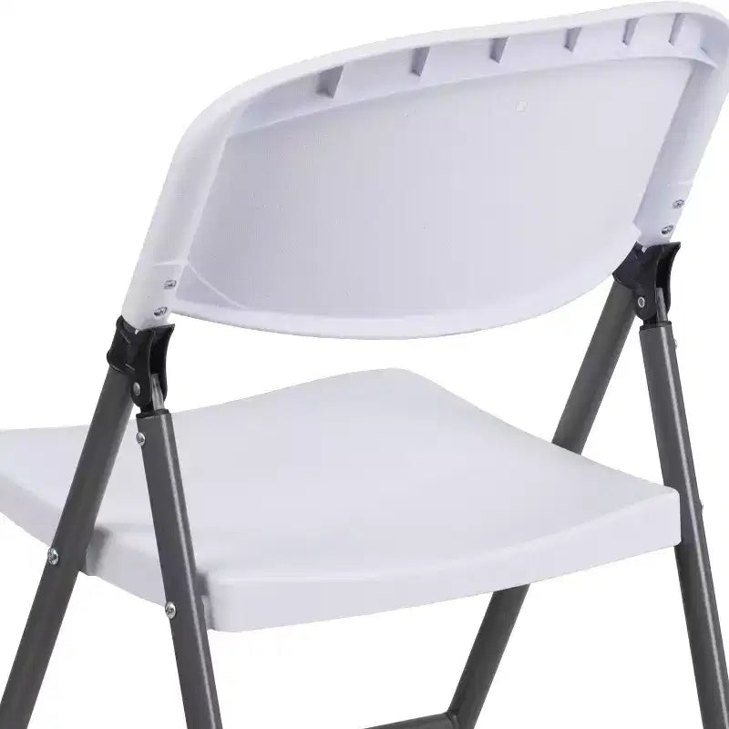 Lot de 2 chaises pliantes en plastique, 150 kg de capacité, avec cadre anthracite