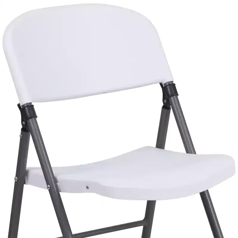 Lot de 2 chaises pliantes en plastique, 150 kg de capacité, avec cadre anthracite