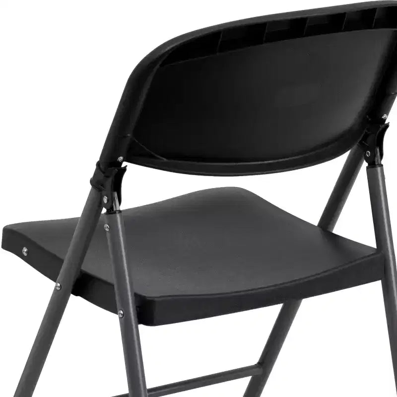 Lot de 2 chaises pliantes en plastique, 150 kg de capacité, avec cadre anthracite