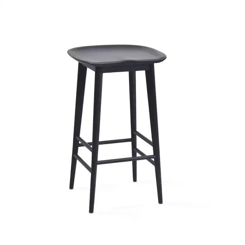 Tabouret de bar sans dossier hauteur comptoir 24", bois d'acacia, finition peinte