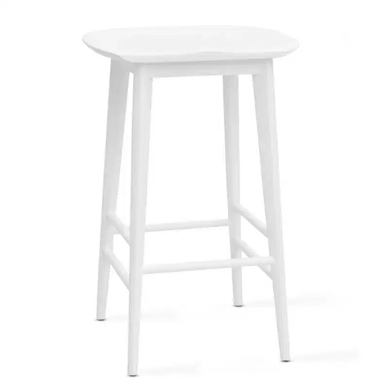 Tabouret de bar sans dossier hauteur comptoir 24", bois d'acacia, finition peinte