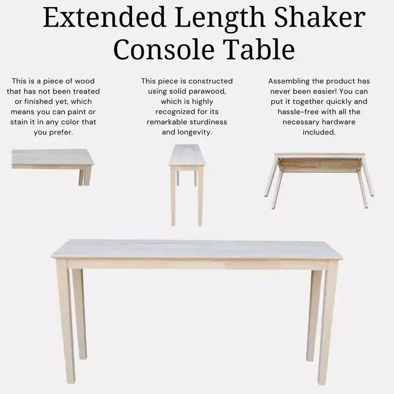 Table console en bois brut Style Inachevé