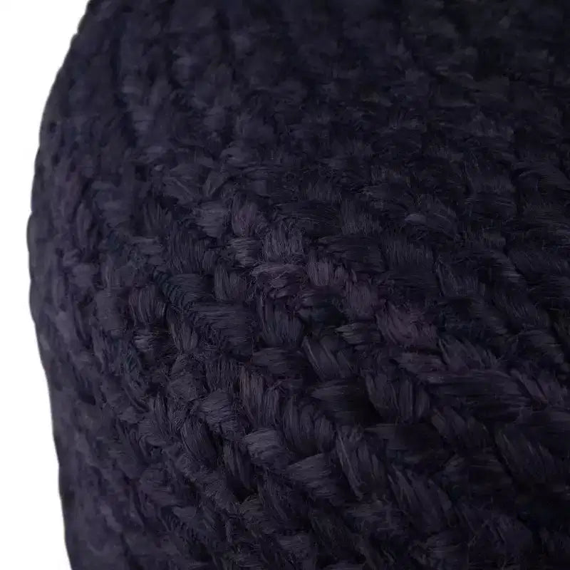 Pouf rond contemporain, jute tissé rose/naturel