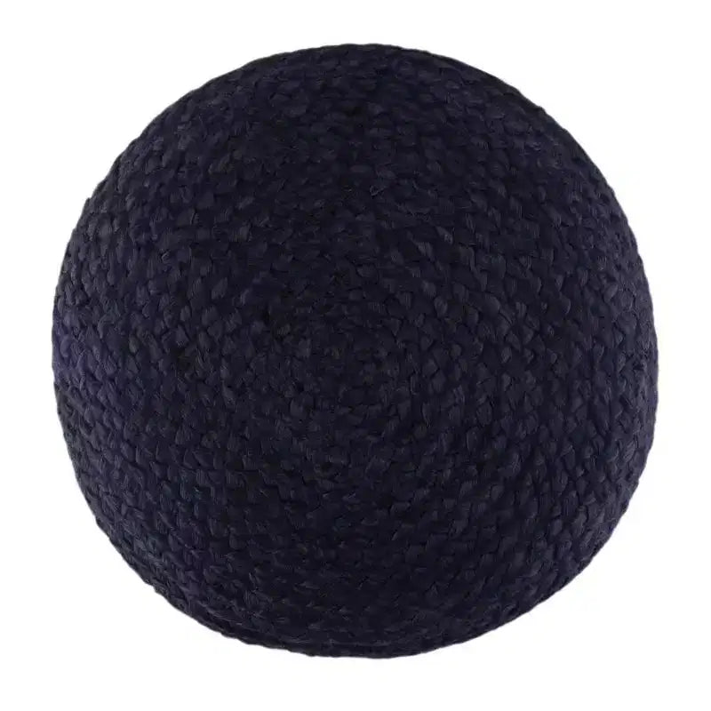 Pouf rond contemporain, jute tissé rose/naturel